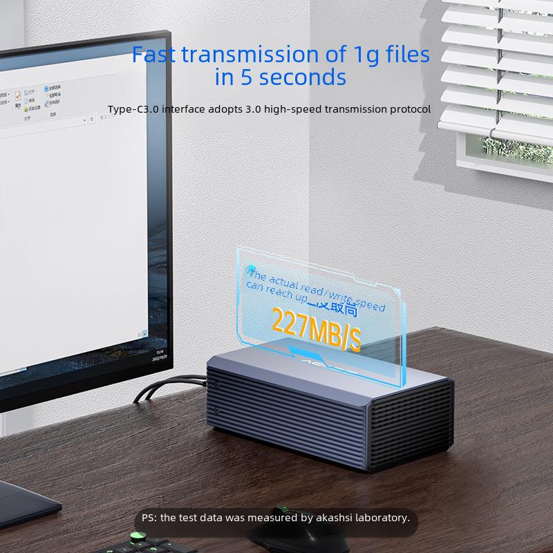 Akasis Dual Bay Hard Drive Enclosure: 3.5" & 2.5" SSD/HDD Protective Case