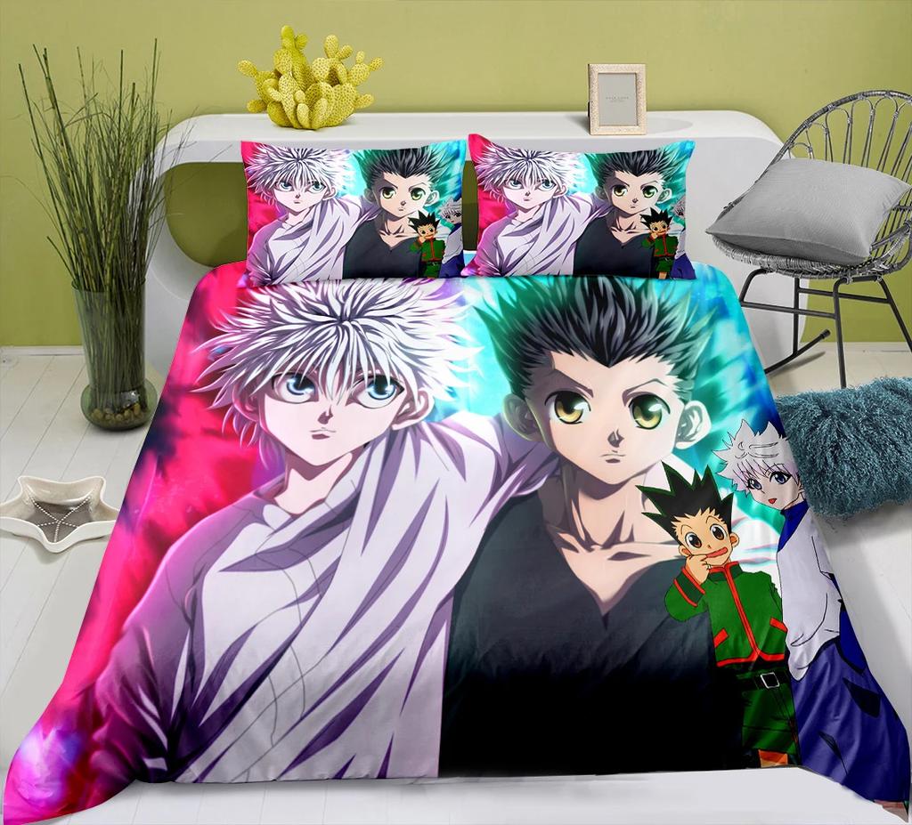 3d Printing Anime Hunter X Hunter 2_3pcs Bedding Set Single Twin Full Queen King Size Bed Set Adult Kid Bedroom Duvet Cover Sets