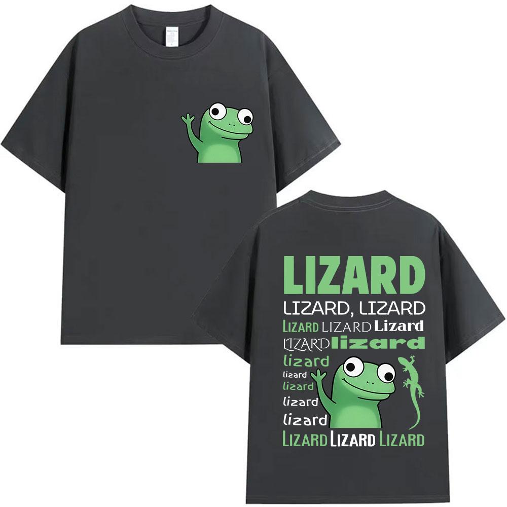 

Lizard Lizard Lizard Funny Meme T-shirt Men s Humorous Clothing T-shirt Suitable for Both Men and Women Pure Cotton T-shirt 4XL