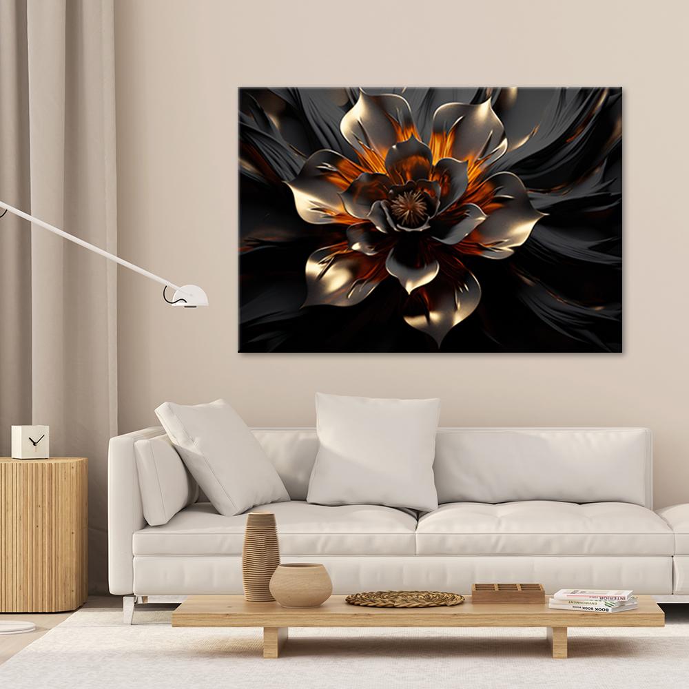 Canvas Print, 3D Lotus Flower Abstract
