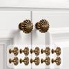 10Pcs Brass Drawer Handles Simple Pumpkin Cabinet Knob Wardrobe Single Hole Round Zinc Alloy Door Cupboard