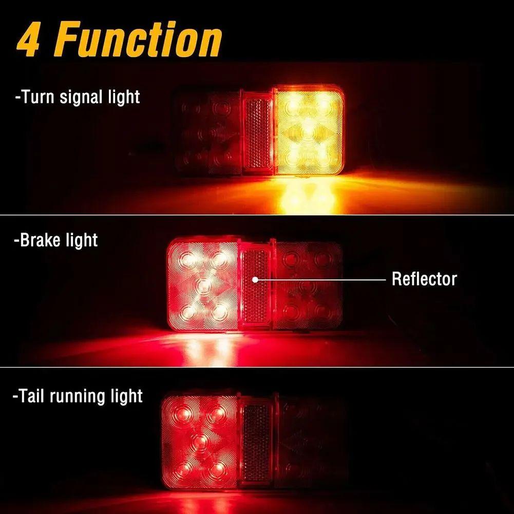 1 Pair 10LED Rear Tail Lights Lamps Lorry Truck Trailer Caravan Bus Motorhome 12V Trailer Truck Tail Lamp