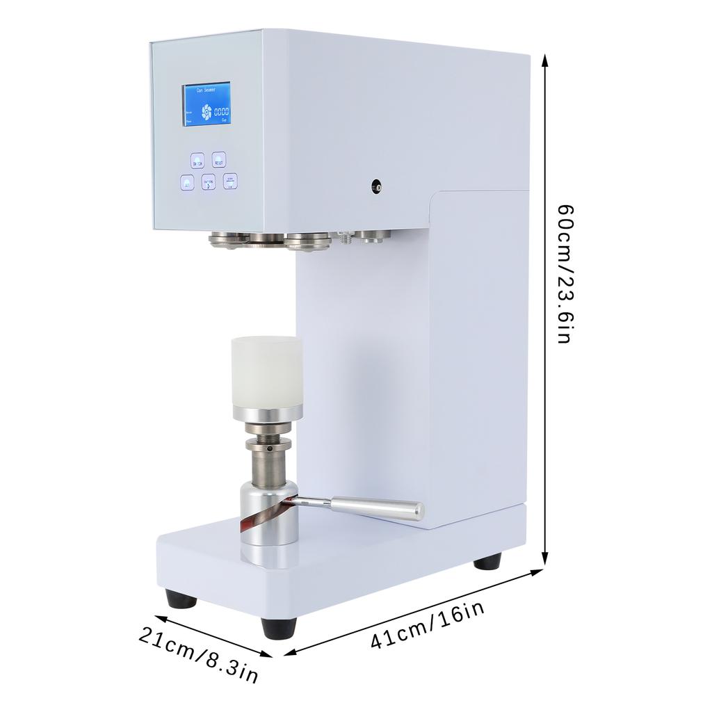 Commercial Can Sealing Machine 370W Electric Aluminum Can Sealer Semi-Automatic PET Bottle Cap Sealer Desktop Sealer, White