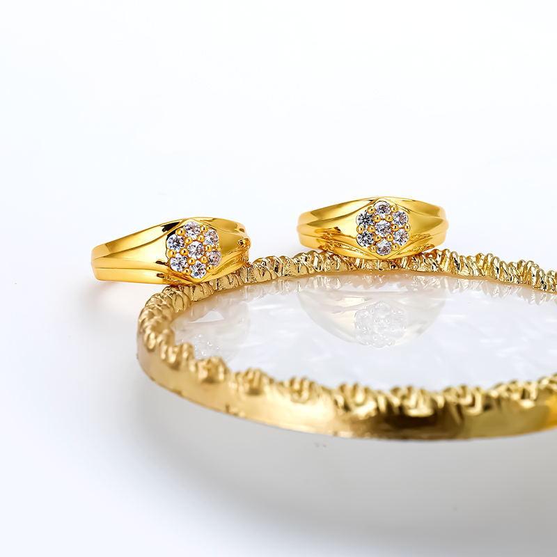 European and American fashion gold-plated diamond ring, simple and non-fading ring, high-end ring, hot-selling for women