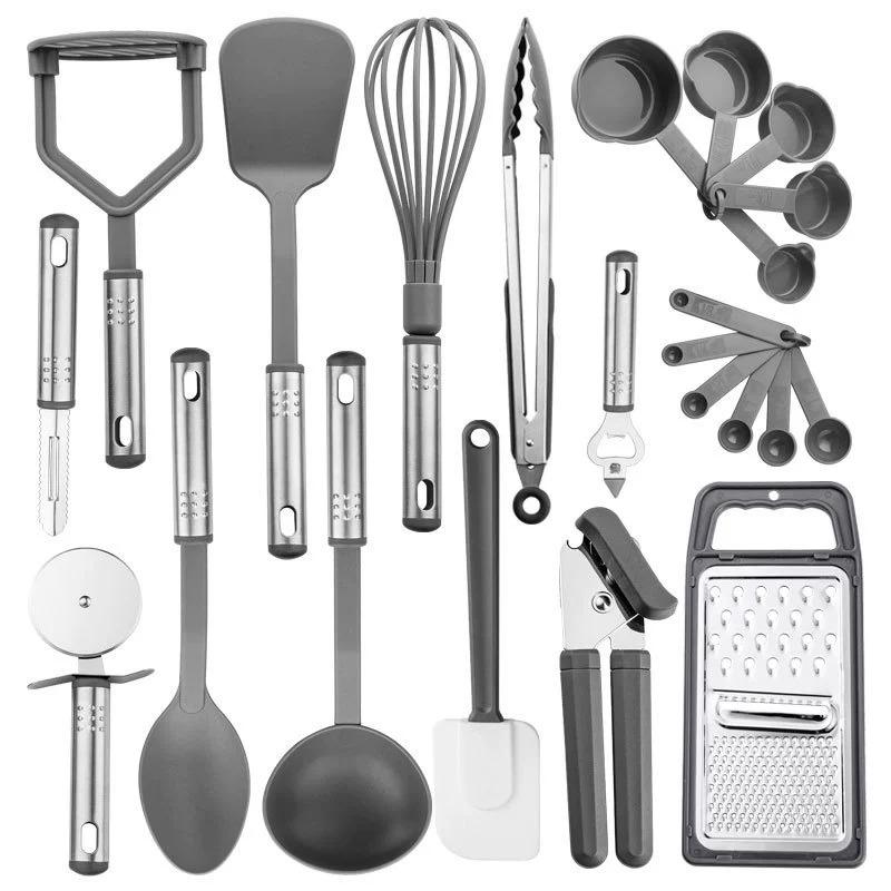 Set mit 25 antihaftbeschichteten Silikon-Küchenutensilien zum Kochen und Backen
