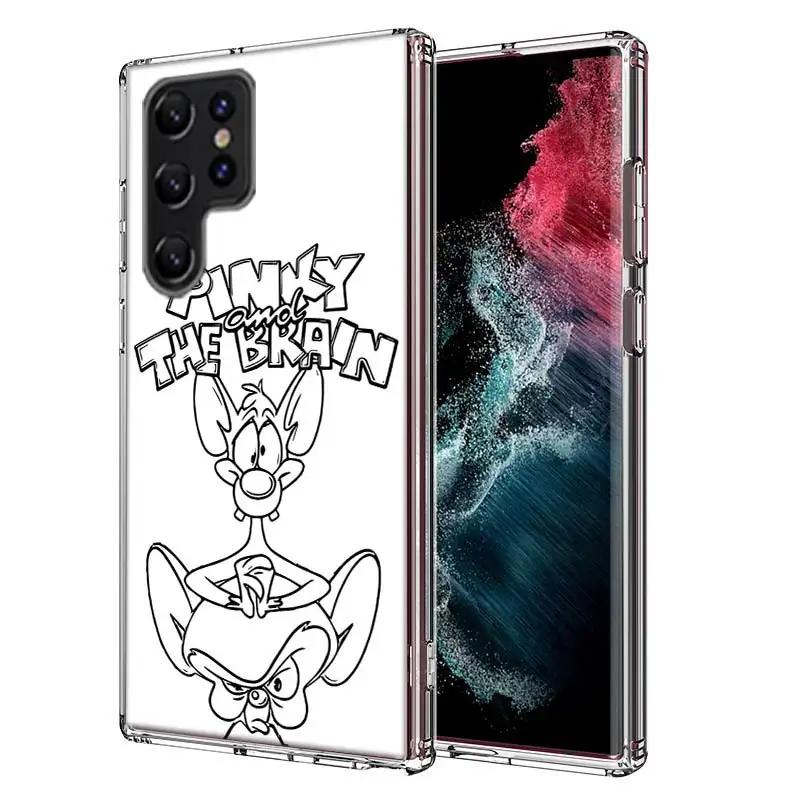 Pinky Anime and the Brain Cover For Samsung Galaxy S21 S20 S23 FE S22+ S24 Ultra S25 Edge Phone Case S10 Plus Clear Capa Coque P