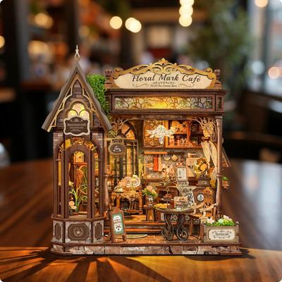 Mini Cafe Model Easy Assembly Wooden Craft House Detailed Instructions