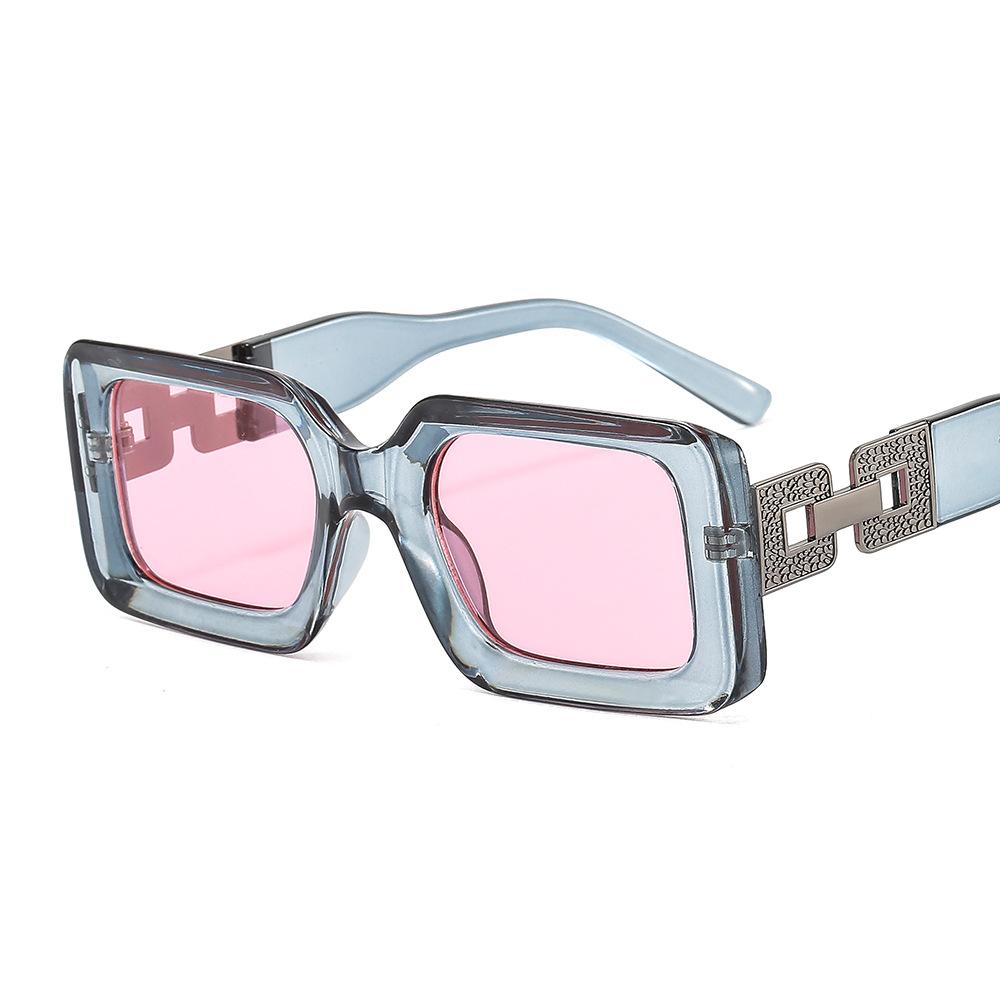 Womans Luxury Custom Sunglasses Logo Colorful Wide-Legged Hollow Square Women Rectangle Sexy Video Recording Glasses