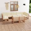 Day and Night - Day and Night Garden Furniture Set 9 Pcs Honey Brown Pine Wood Cushions