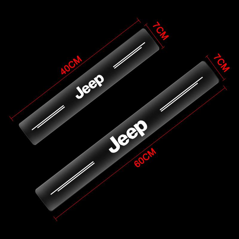 4Pc Car Threshold Protector Transparent Decorative Badge 3D Sticker for Jeep JK JL TJ Renegade Patriot Wrangler Cherokee Patriot Trail Liberty