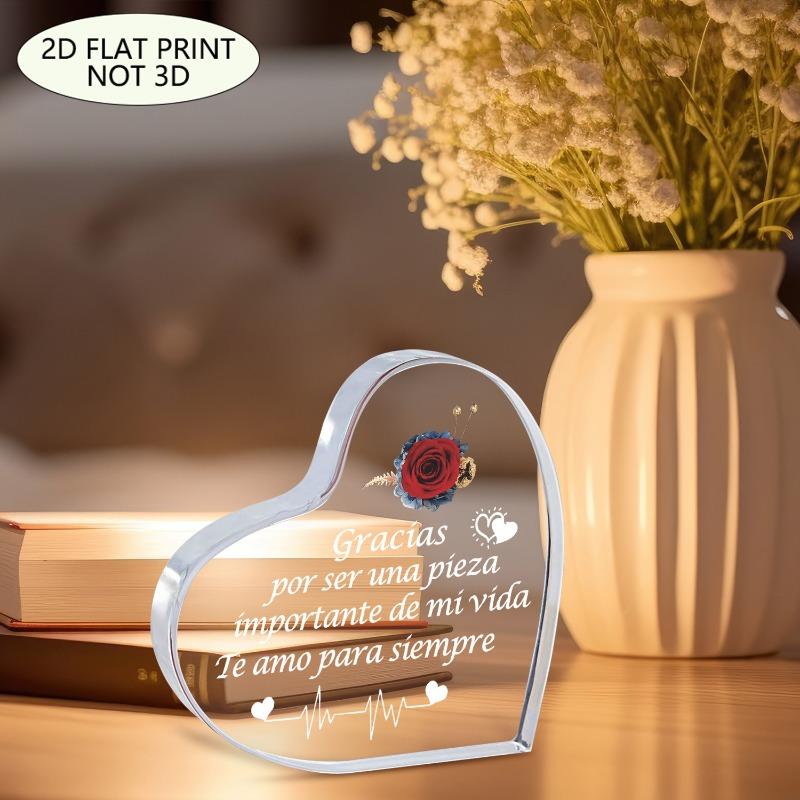 2D Flat "Te Amo Por Siempre" Acrylic Heart Decorations Plaque, Romantic Gift, Suitable for Wall Decoration, Porch, Room, Villa, Accents Home, Hallway,