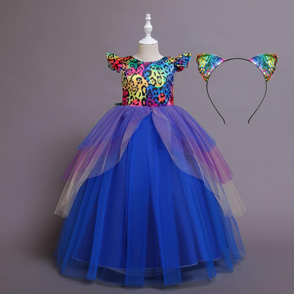Children's Halloween Costumes Middle and Large Children's Long Gowns Cosplay Masquerade Dresses Party and Banquet Dresses