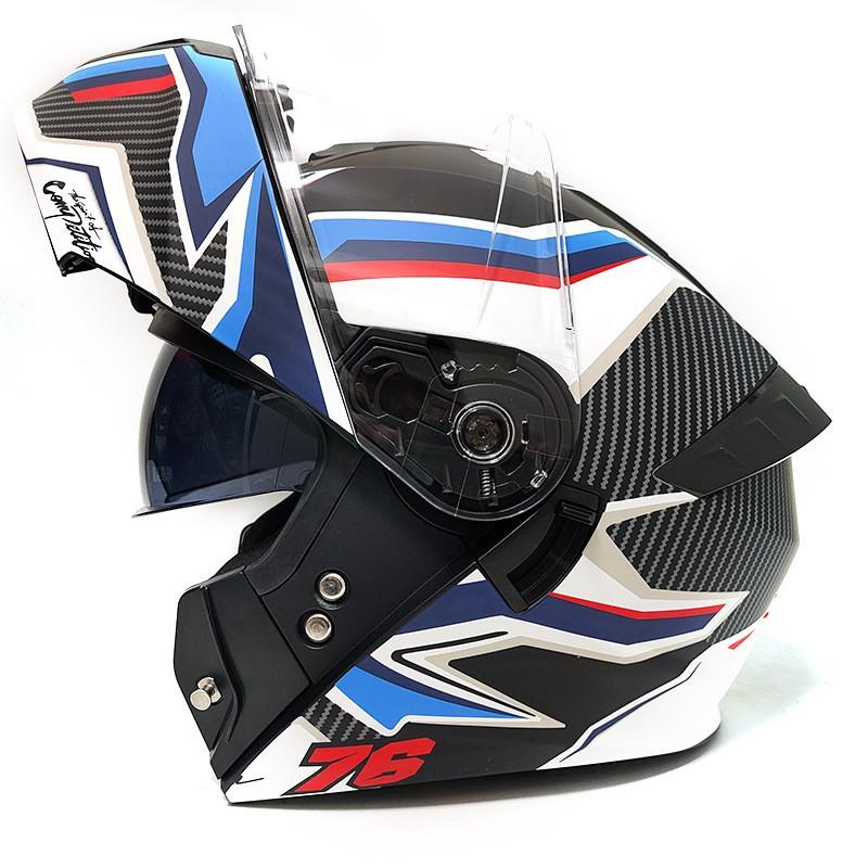 Full Face Motorcycle Helmet With Flip-Up Visor Dual Lens Use ABS Adult Safety Commuting