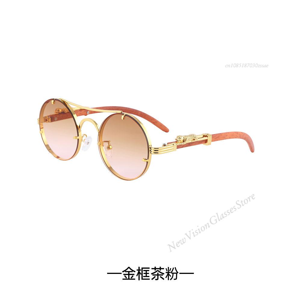 Ретро Панк Круглые Премиальные Солнцезащитные Очки Для Мужчин Вождение Модные Двойная Переносица Разноцветные Женские Шоппинг Путешествия Солнцезащитные Очки