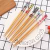5Pairs Bamboo Chopsticks Household Long Chopsticks Family Pointy Cute Personality Bamboo Non-slip Set Tableware Gift Chopsticks