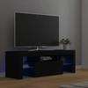 VidaXL TV Stand with LED Lights Low Cabinet Entertainment Center Stereo Cabinet Living Room Family Room Home 804347