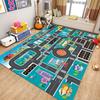 Kids Ludo Game Rug Dinosaur Traffic Map Carpet Mat for Preschool Home Playroom Educational Multiplayer Play Home Decoration