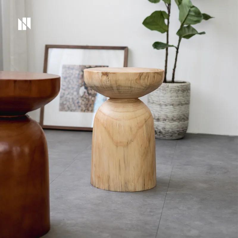 Moderner minimalistischer Vollholz Pier Baumstumpf Hocker Designer Kreativer runder Hocker Ferienwohnung Dekoration Baumstumpf Hocker