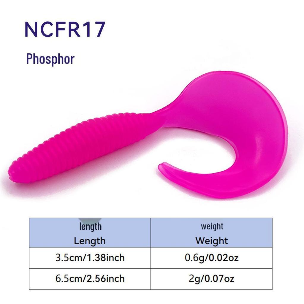 Silicone Ribbed Curly Tail Soft Bait – 15 Piece Bag