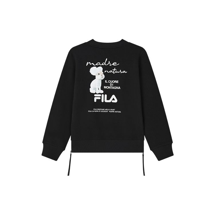 FILA Casual Simple Letter Logo Knitted Pullover Sweatshirt Women sweatshirt Black F11W248202F-BK