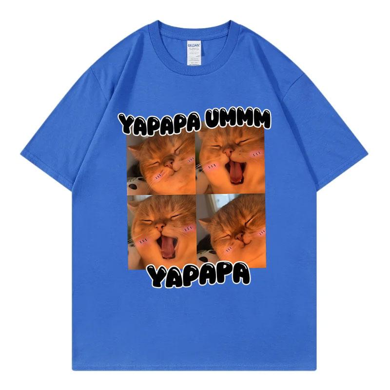 Yapapa Ummmm Funny Cat Meme Tshirts Fashion Cute Short Sleeve Tshirt Unisex Unisex Casual 100cotton T Shirts Summer Streetwear