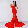 2023 European & American Style Women's Solid Color Fishtail Bandeau Evening Dress
