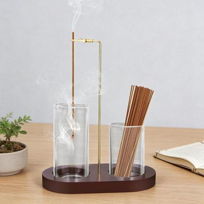 Incense Stick Holder 2-in-1 Wooden Aromatherapy Stick Burner Decorative Incense Holder for Home Yoga Wedding Party Ceremony