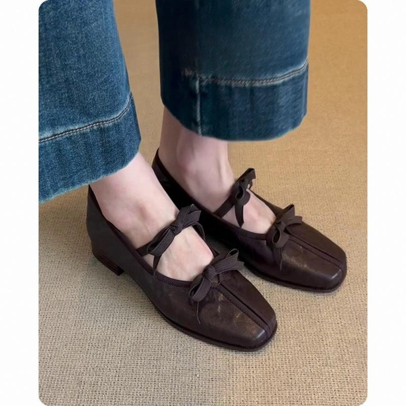 Buty baletowe damskie buty retro na miękkiej podeszwie płaskie buty pojedyncze