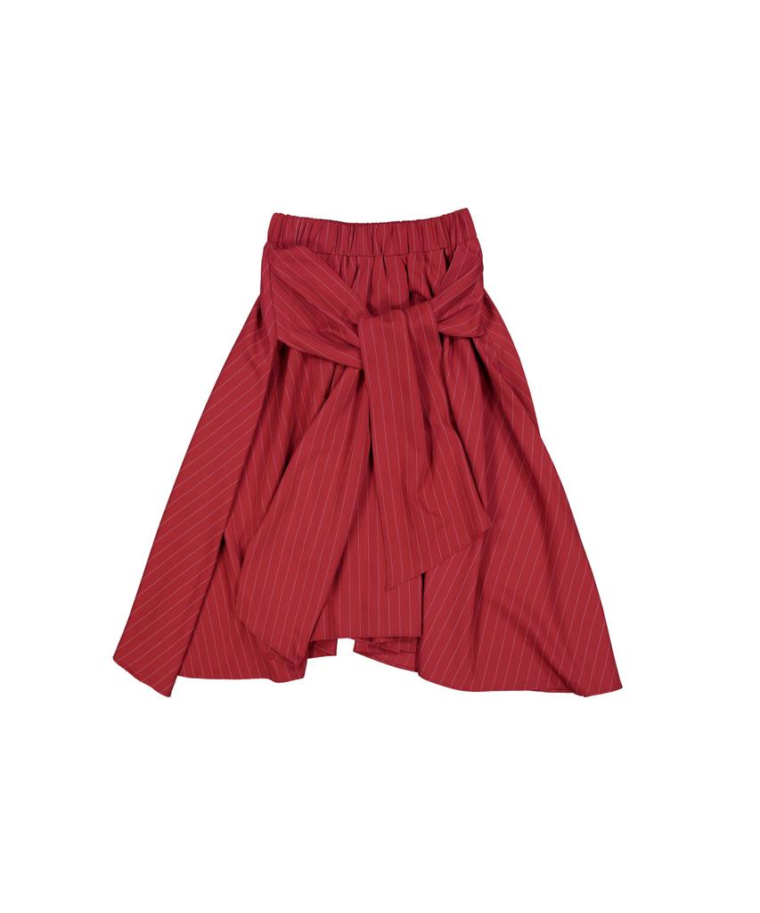 Cookies Striped Tie Skirt (Burgundy)