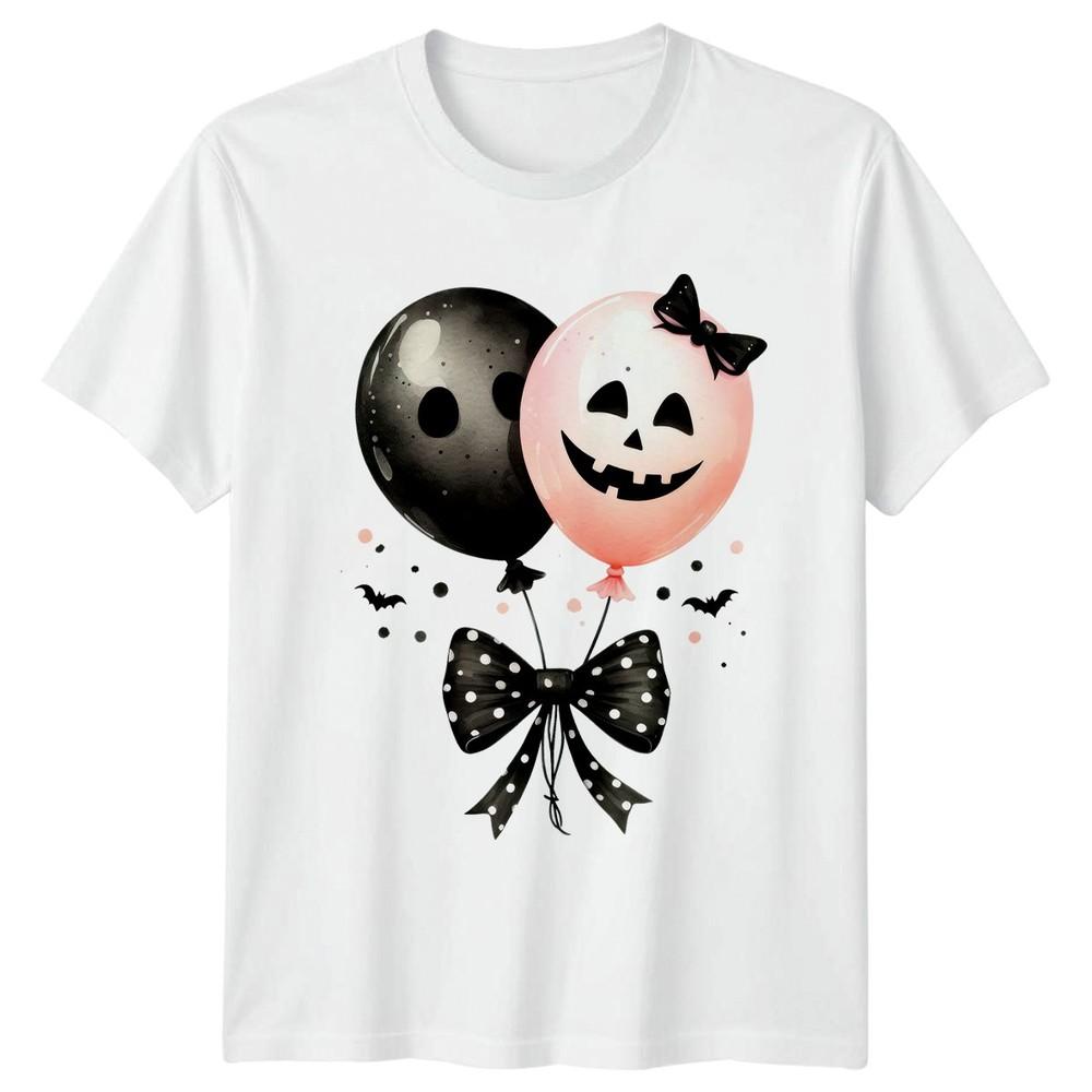 Pink Ghost Pumpkin Bows Unisexs TShirt Coquette Halloween Gift For Her S