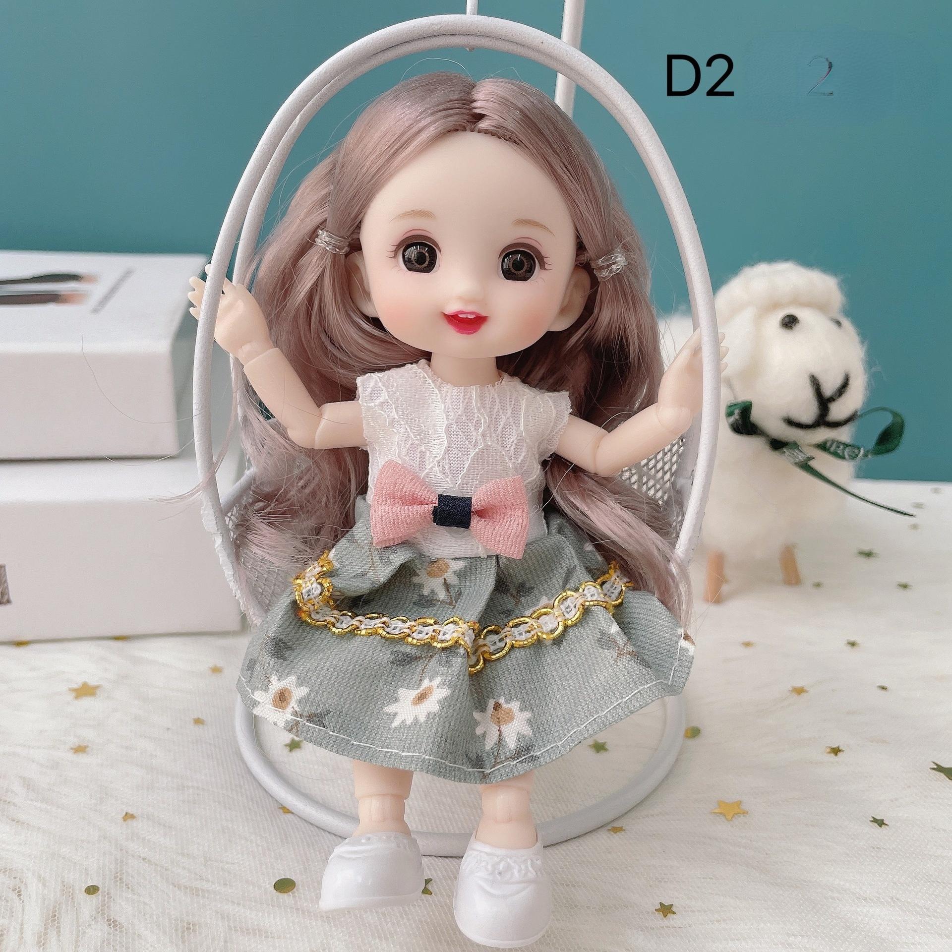 

Мини-подвижная кукла 17 см, игрушка для девочек, 3D большие глаза, BJD, полная одежда принцессы, коллекция платьев, детская кукла в подарок B