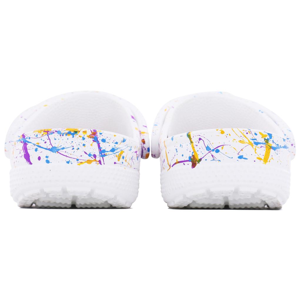 Crocs Classic Clog Sea Salt Bubble SDS Ink Splash Graffiti Casual and Versatile Design Sense Fashion Hole Shoes Unisex White