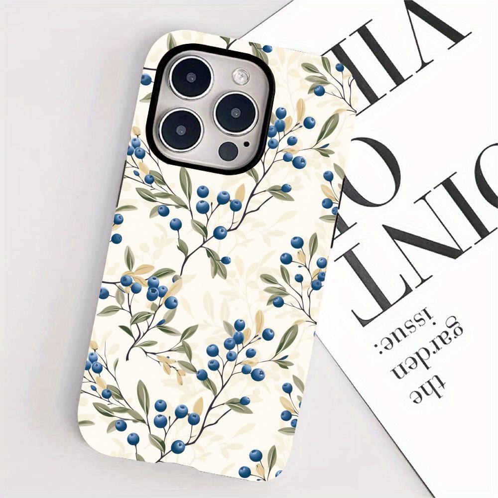 Blueberry Branch 2-in-1 Phone Case Suitable for iPhone 17 16 15 14 13 12 11 Pro/Max/Plus Anti Drop and Anti Shock Back Cover