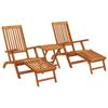 Reclining and Folding Sun Lounger 2 Pcs. Solid Acacia Wood