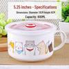 Sealed Ceramic Lunch Bowl: Microwave-Safe with Handle - Ideal for Office Workers