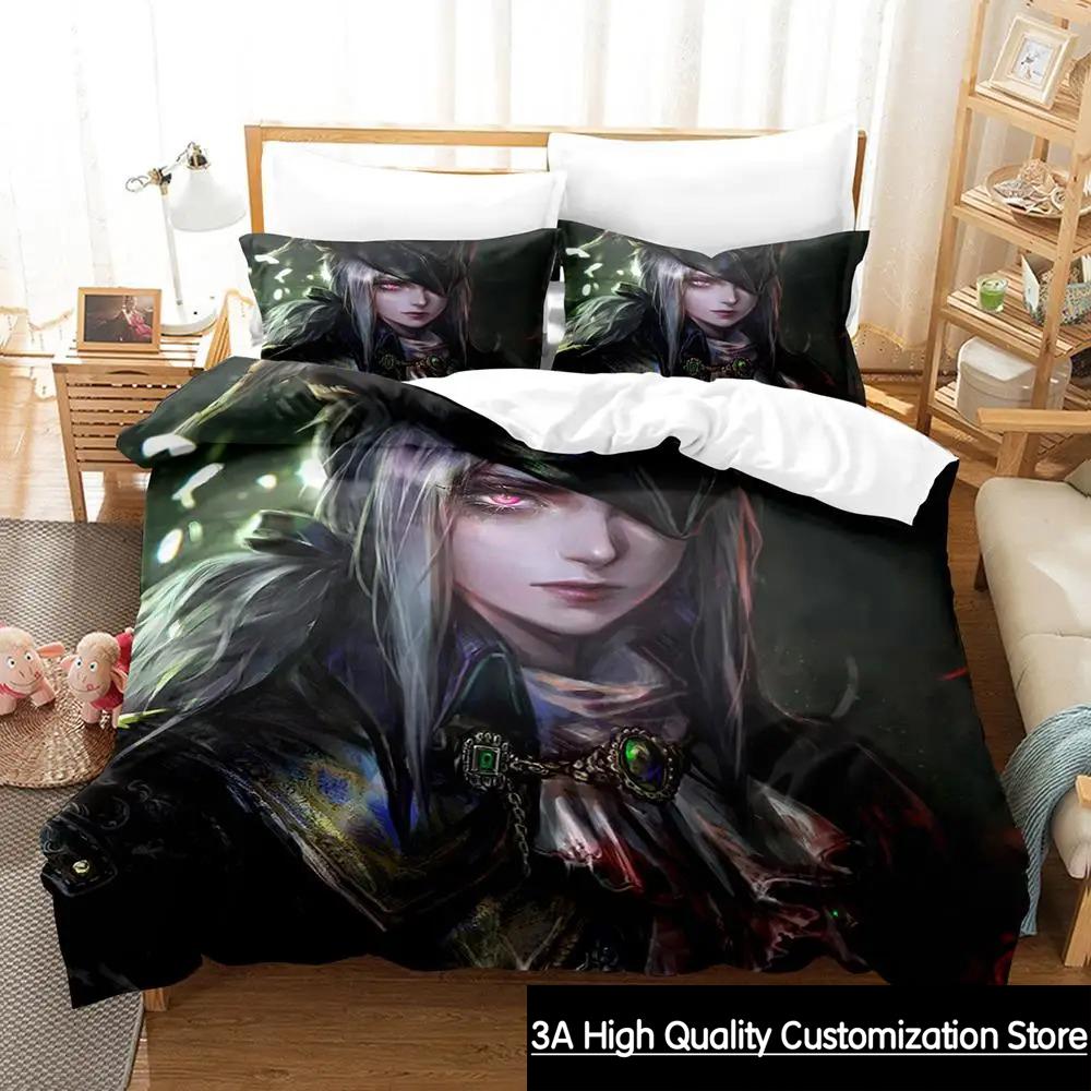 

Comforter New Bloodborne Lady Bedding Set Single Twin Full Queen King Size Bed Set Adult Boys Bedroom s Anime Game Comforter (quilt)-EU Single(135*200cm)3pcs