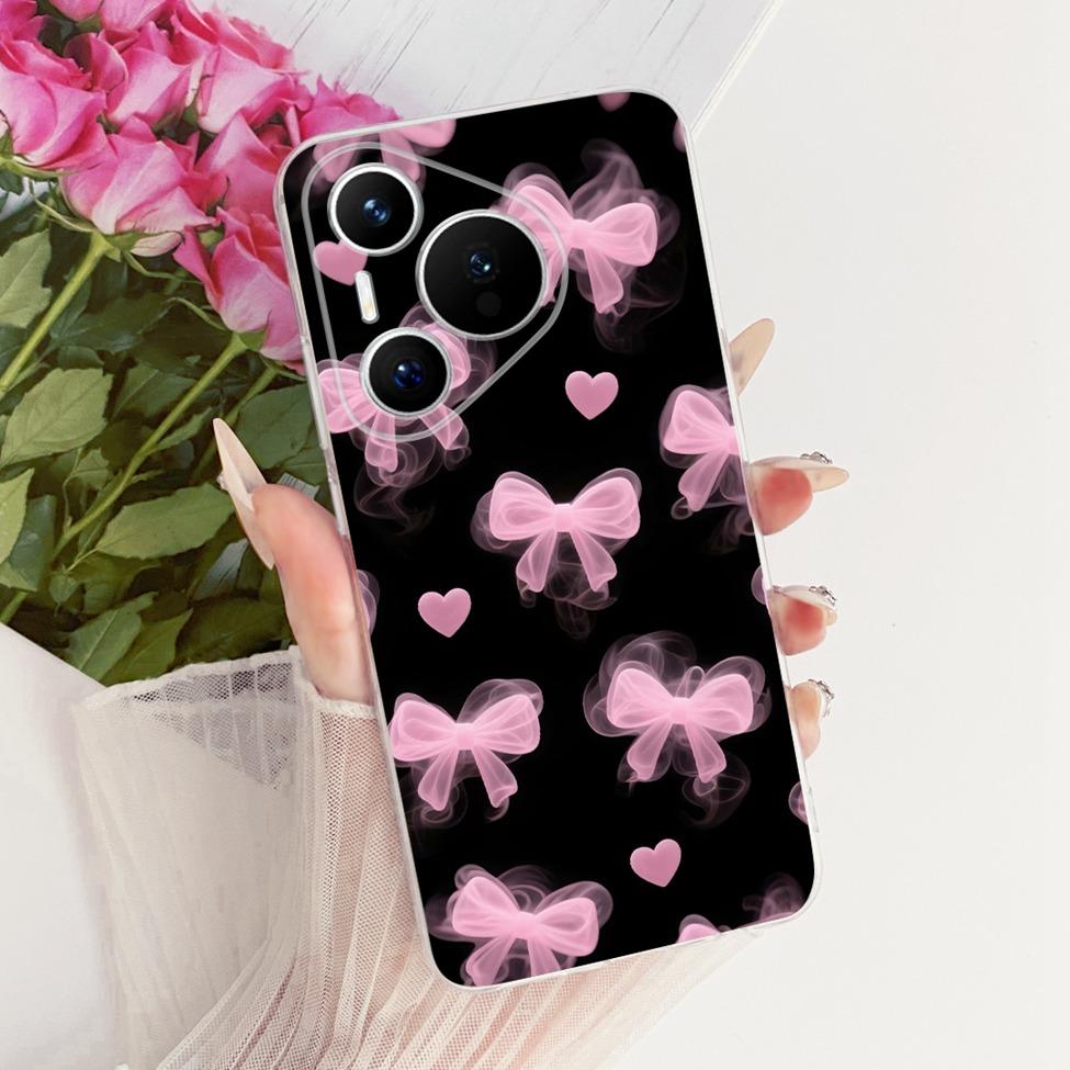 For Huawei Pura 70 Clear Case Aesthetic Luxury Cute Fashion Flowers Funny Painted Casing For Huawei ADY-LX9 ADY-AL00