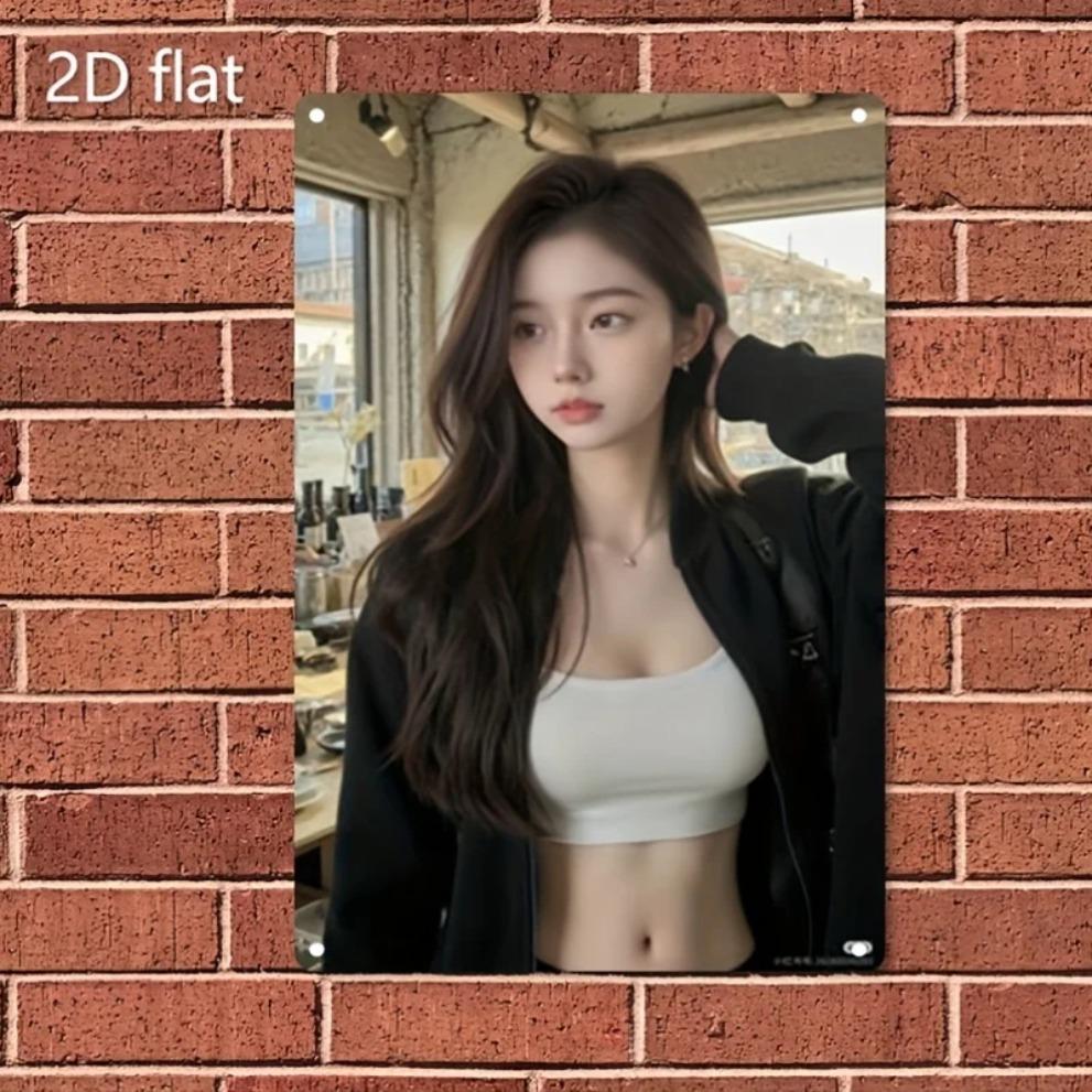 Metall-Wandkunst Frauenporträt Schild, Eisen Heimbar Dekor mit vorgebohrten Löchern, Weihnachtsgeschenk