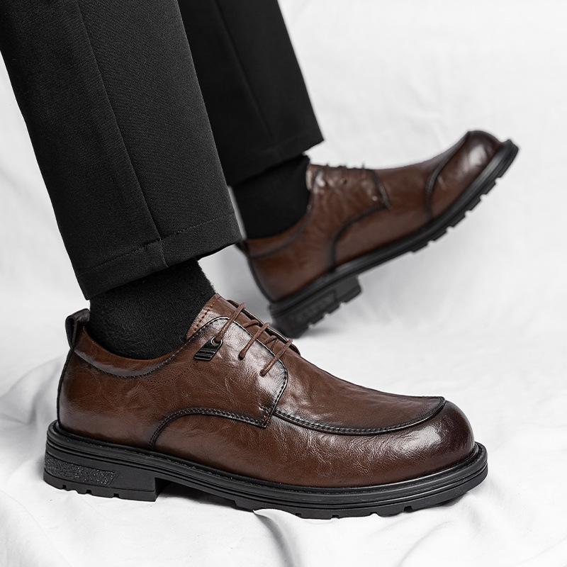 Business Dress Microfiber Leather Shoes 2025 New Men's British Style Comfortable Retro Trend Casual Versatile Large Size