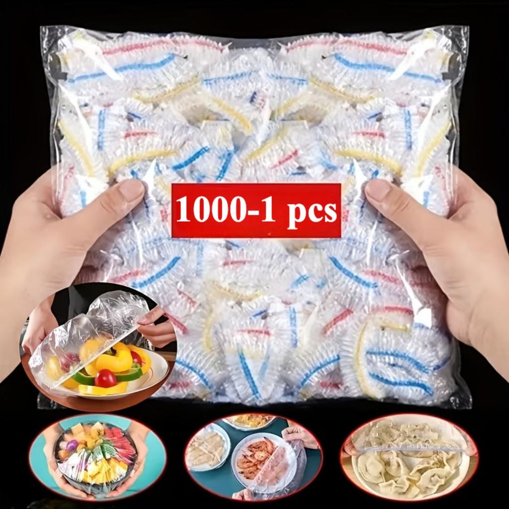 1000 ks Jednorázové plastové obaly na potraviny, Sáčky na zakrytí potravin, Plastové obaly na uchování ovoce, Kuchyňské doplňky Barevný život