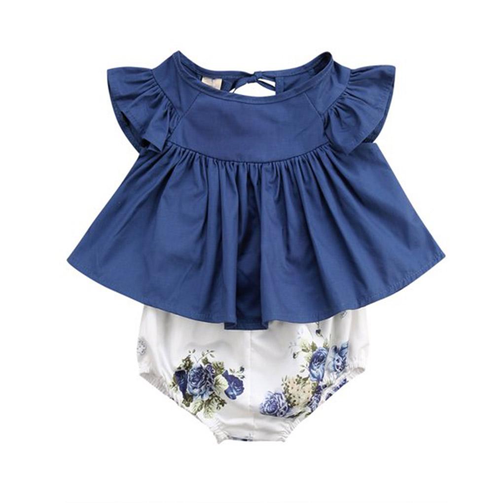 Baby Printed Ruffled Infant Outfits Suit