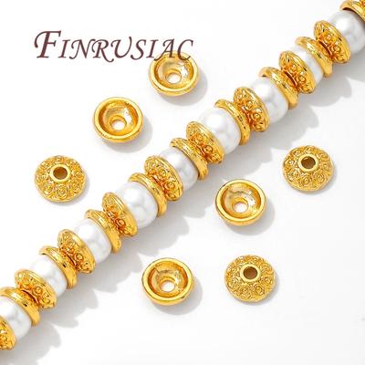 18K Gold Plated Round Bead Caps,Bracelets Accessories,DIY Beads Cap For Jewelry Spacer Beads Findings
