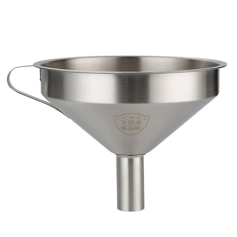 Stainless Steel Funnel Kitchen Oil Liquid Funnel Metal Funnel with Detachable Filter Wide Mouth Funnel for Canning Kitchen Tools