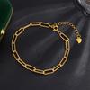 Vintage Jewelry 925 Sterling Silver Paper Clip Bracelets Charm Gold Plated Adjustable Paperclip Link Chain Bracelet for Women