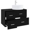 Bathroom Furniture Set 2 Pcs Black Oak Engineered Wood