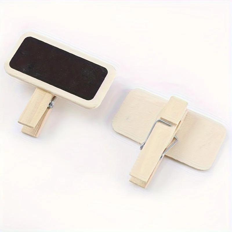 30Pcs Wooden Mini Blackboard Clips Message Slate Rectangle Clips Memos Label Brand Price Panel Card Place Number Table Wedding