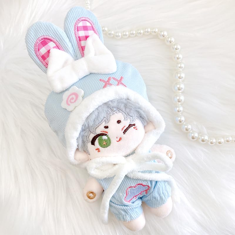 Kigurumi Cap & Clothes Set [for 10cm] Blue Plush Clothes Kigurumi Accessories Otaku Doll Mascot Costume [Used]