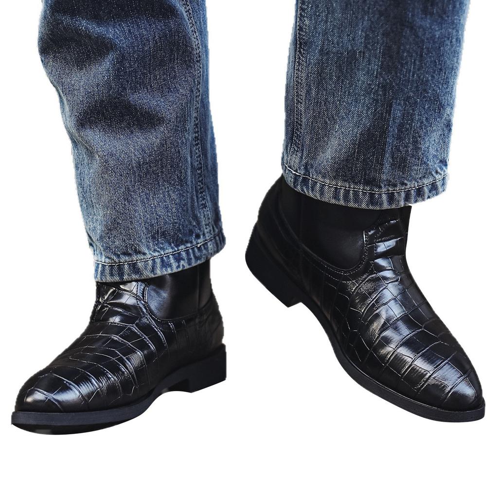 Retro Boots, Cowboy Boots, Classic Riding Western Boots, Crocodile Pattern Craftsmanship