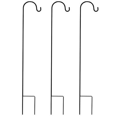 A84X-3X Shepherd Hooks Rust Resistant Garden Stake Outdoor Metal Plant Stand Hanger Bird Feeder Pole 120X10x1cm