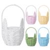 Easter Mini Handmade Rabbit Baskets with Handle Cartoon Woven Ear Decorative Basket Multi-Purpose for Camping Holiday Home Decor